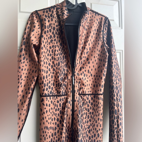 Good American Reversible Catsuit XS/S Leopard & Black Stretch Jumpsuit - Picture 6 of 12